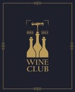 Wine club label Royalty Free Stock Photo