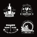 Wine club house logo templates or winemaking bar shop label set. Royalty Free Stock Photo