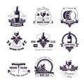 Wine club house vector icon templates for winemaking bar label Royalty Free Stock Photo