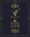 Wine club label Royalty Free Stock Photo