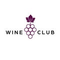 Wine club logo design. Logotype with grape and leave