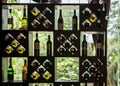 Wine collection on shelves Royalty Free Stock Photo