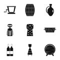 Wine company icon set, simple style