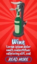 Wine concept banner, comics isometric style Royalty Free Stock Photo