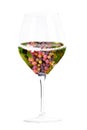 Wine concept. Vineyard in a glass collage, isolated on a white background Royalty Free Stock Photo