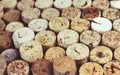 Wine corks background close up, macro. Winemaking Royalty Free Stock Photo