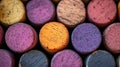 Wine Corks Background, A Textured Collection Of Used Wine Bottle Stoppers, Full Frame Royalty Free Stock Photo