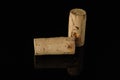 Wine corks on black background Royalty Free Stock Photo