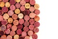 Wine corks, a design template for a restaurant menu, shot from above with copy space Royalty Free Stock Photo