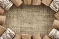 Wine corks frame Royalty Free Stock Photo