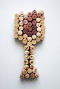 Wine corks glass shaped composition Royalty Free Stock Photo