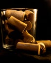 Wine Corks on a Glass Royalty Free Stock Photo