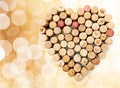 Wine Corks in Heart Shape on light background Royalty Free Stock Photo