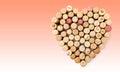 Wine Corks in Heart Shape on light background Royalty Free Stock Photo