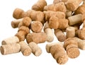 Wine corks isolated on background, close-up view Royalty Free Stock Photo