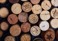 Wine corks isolated on black background closeup with 1999 close-up Royalty Free Stock Photo