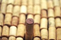 Wine corks made of wood from expensive wines Royalty Free Stock Photo