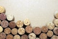 Wine corks on paper background Royalty Free Stock Photo