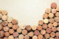 Wine corks on paper background for your text Royalty Free Stock Photo