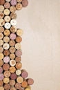 Wine corks on paper background for your text Royalty Free Stock Photo