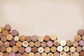 Wine corks on paper background for your text Royalty Free Stock Photo