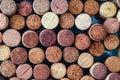 Wine corks, pattern with pastel blue background Royalty Free Stock Photo