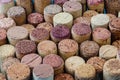 Wine corks, pattern with pastel blue background Royalty Free Stock Photo