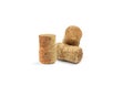 Wine corks from sparkling on white background Royalty Free Stock Photo