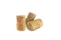 Wine corks from sparkling on white background Royalty Free Stock Photo