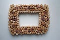 Wine corks textured picture frame Royalty Free Stock Photo