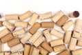Wine corks on a white background with copyspace Royalty Free Stock Photo