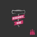 Wine corkscrew logo. Wine bottles with Royalty Free Stock Photo