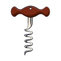 Wine corkscrew tool isolated icon Royalty Free Stock Photo