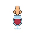 Wine cup drink with nose smelling