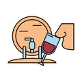 Wine cup drink with nose smelling