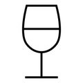 Wine cup icon line isolated on white background. Black flat thin icon on modern outline style. Linear symbol and editable stroke. Royalty Free Stock Photo