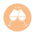 Wine cups glasses toast icon