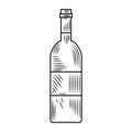 Wine day, bottle liquor beverage icon hand drawn design