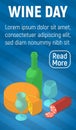 Wine day concept banner, isometric style Royalty Free Stock Photo