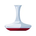 Wine decorative decanter with red drink on white