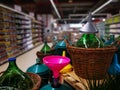 Wine demijohns and funnels colorful Royalty Free Stock Photo