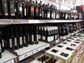 Wine department in supermarket