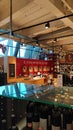 Wine department of various Italian regions and spirits in Rome`s Eataly