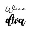 wine diva black letter quote