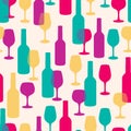 Wine drink pattern seamless colorful