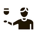 wine drinker icon Vector Glyph Illustration Royalty Free Stock Photo