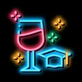 wine expert taster neon glow icon illustration
