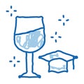 wine expert taster doodle icon hand drawn illustration