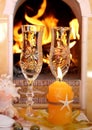 Wine and fire Royalty Free Stock Photo