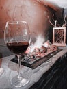 Wine and fire Royalty Free Stock Photo